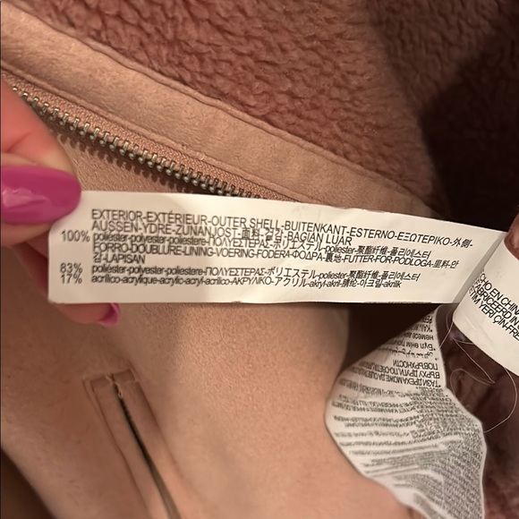 Zara Pink Teddy Jacket with Oversized Collar - Picture 5 of 7